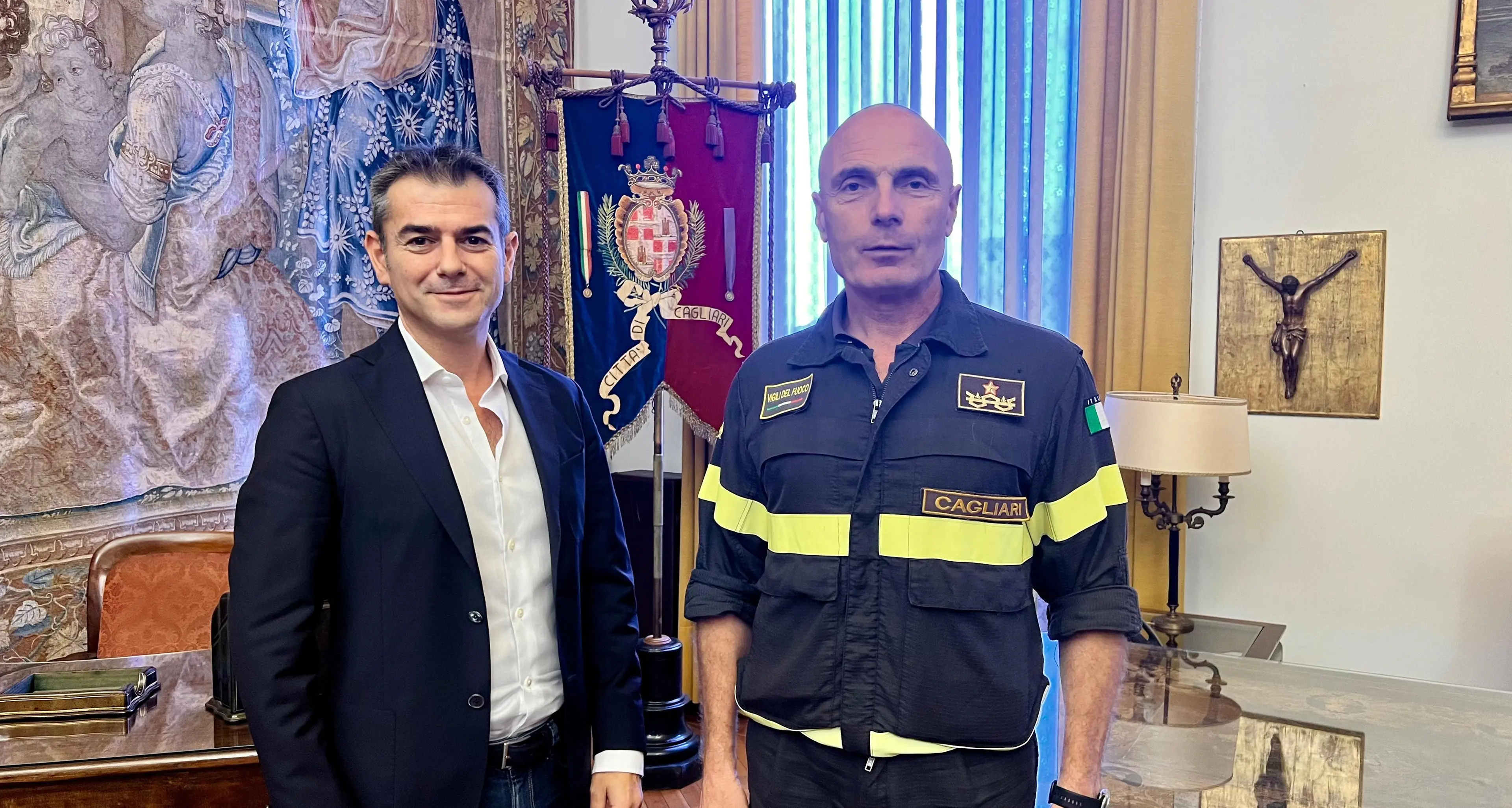 Manselli al comando dei Vigili del fuoco: incontro con il sindaco Zedda