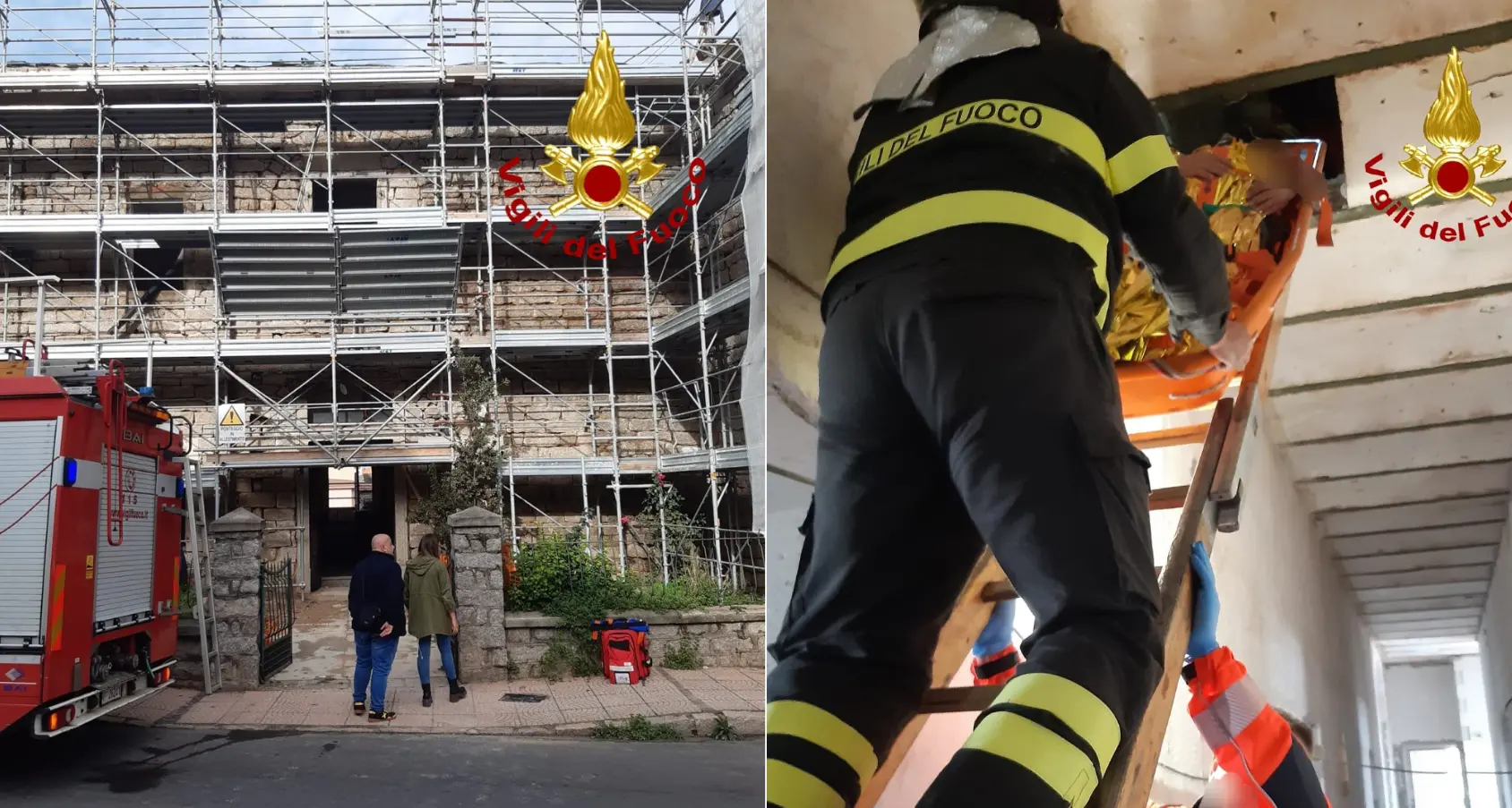 Operaio cade in un cantiere, soccorso da Vigili del fuoco e 118