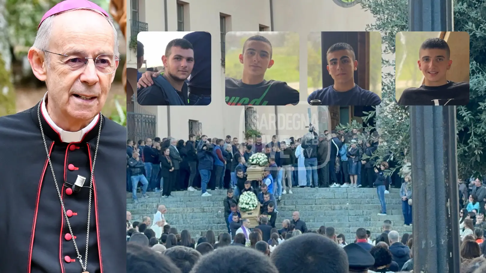 L'ultimo saluto ai quattro amici di Fonni: l'omelia del vescovo Antonello Mura