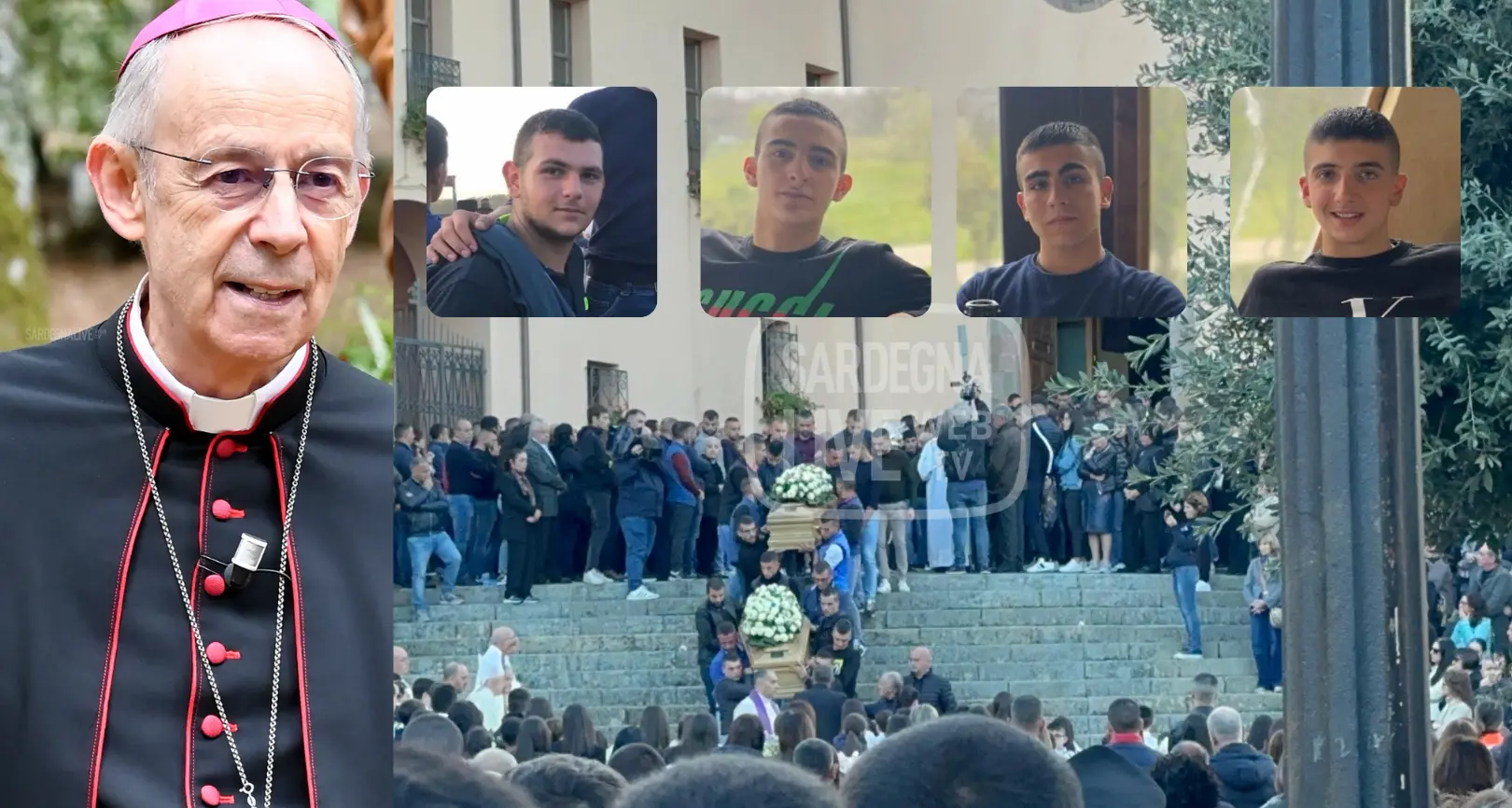L'ultimo saluto ai quattro amici di Fonni: l'omelia del vescovo Antonello Mura