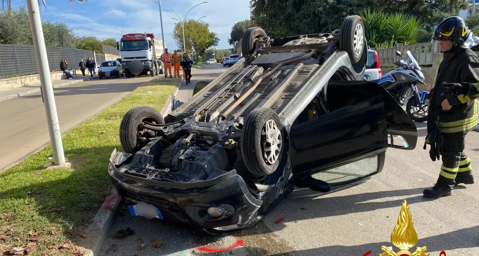 Incidente ad Alghero: auto si ribalta in Via Della Resistenza