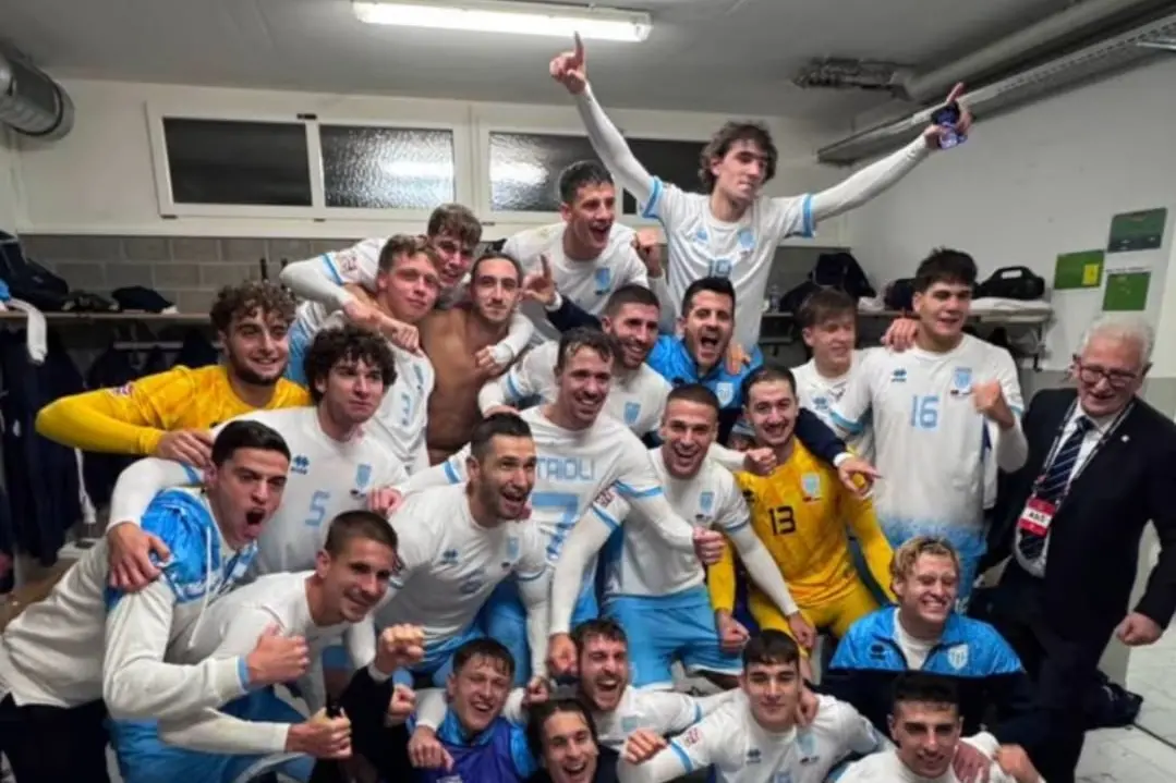 <p>La gioia dei giocatori del San Marino - @fsgc_official su Instagram</p>\\n