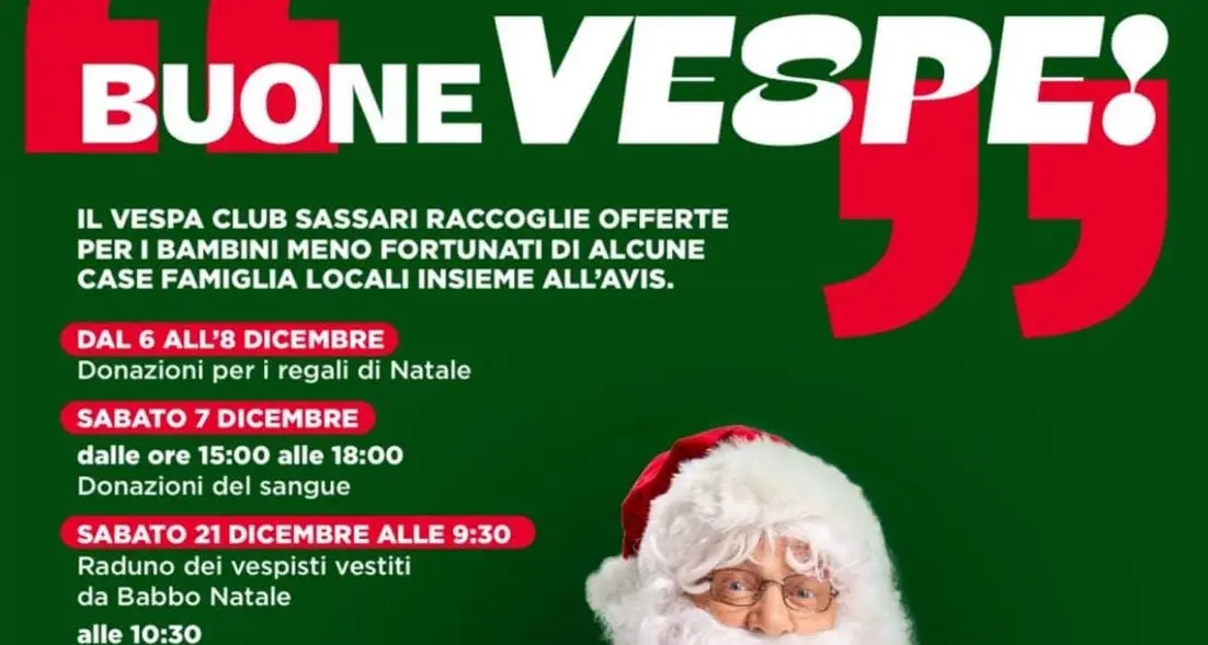 Con “Buone Vespe!” il 7 dicembre a Sassari si può donare il sangue