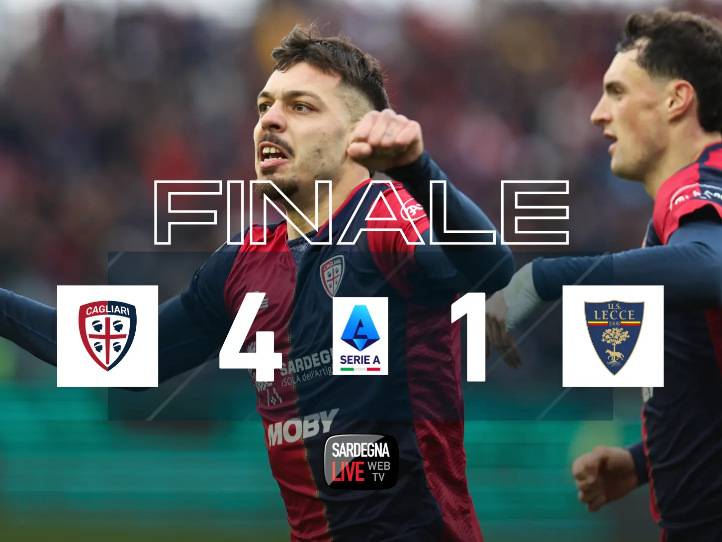 Cagliari-Lecce 4-1, rimonta rossoblù e tre punti d'oro
