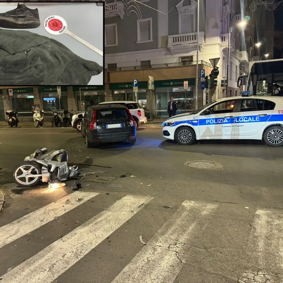 Scooter rubato e fuga: minorenne identificato dopo incidente a Cagliari