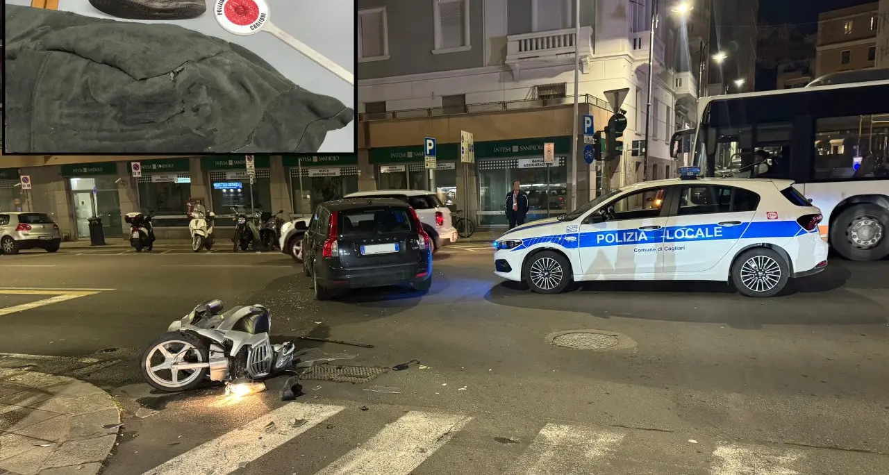 Scooter rubato e fuga: minorenne identificato dopo incidente a Cagliari