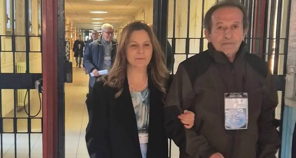 Beniamino Zuncheddu al carcere di Rebibbia per la legge per le vittime di errore giudiziario