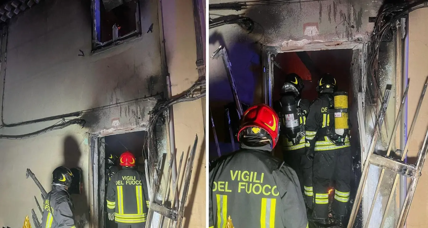 Incendio a Giave: palazzina devastata, salvato un uomo
