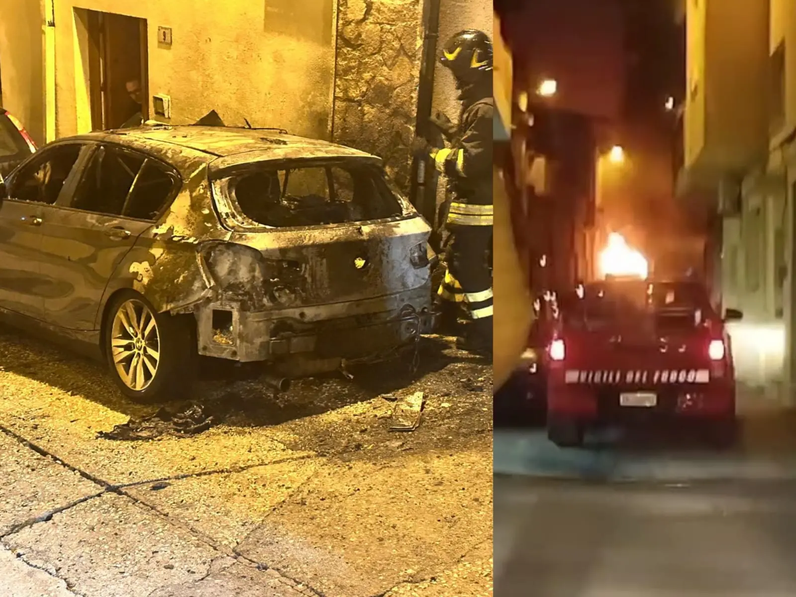 Ancora un'auto in fiamme a Siniscola: intervento dei Vigili del Fuoco in via Calabria