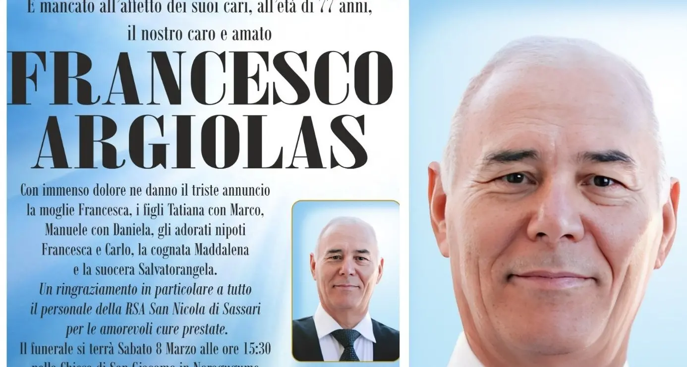 Necrologio. L’ultimo saluto a Francesco Argiolas. Funerali a Noragugume