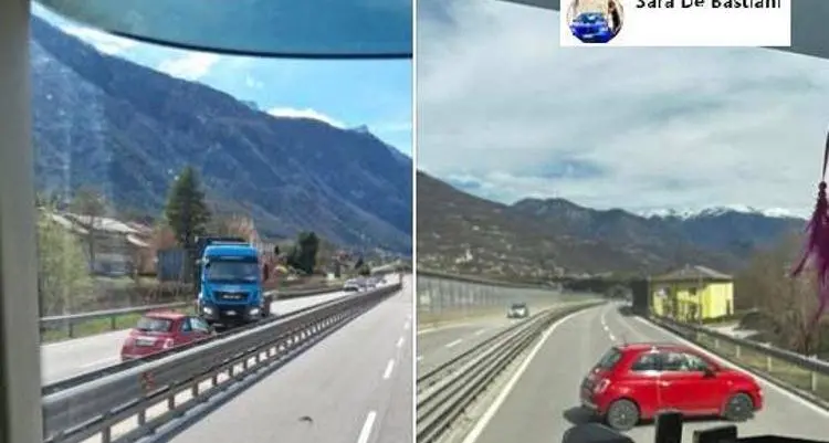Camionista mette di traverso il tir per fermare una 500 contromano