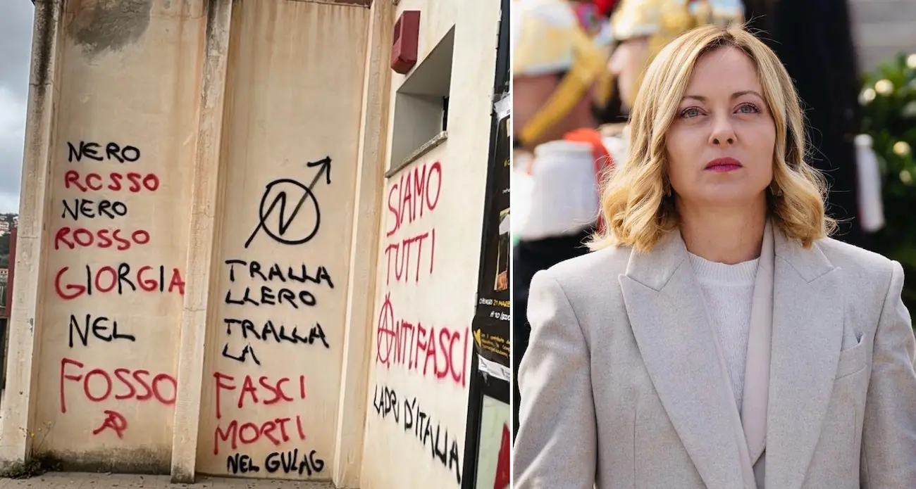 Scritte intimidatorie e minacce di morte alla premier Meloni a Ozieri