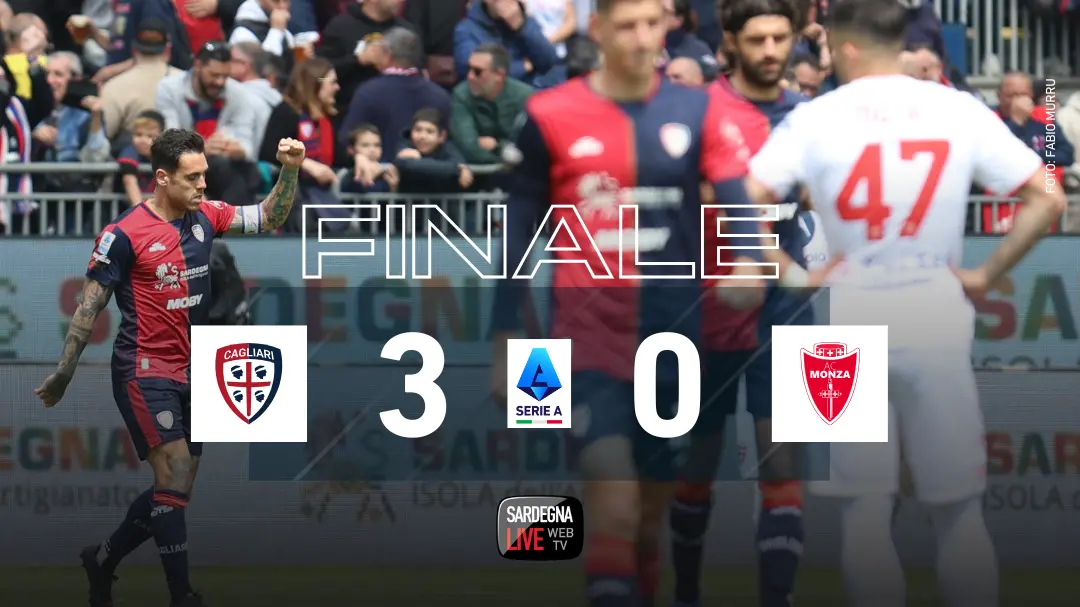 Cagliari - Monza 3-0, tre punti d'oro nella corsa salvezza
