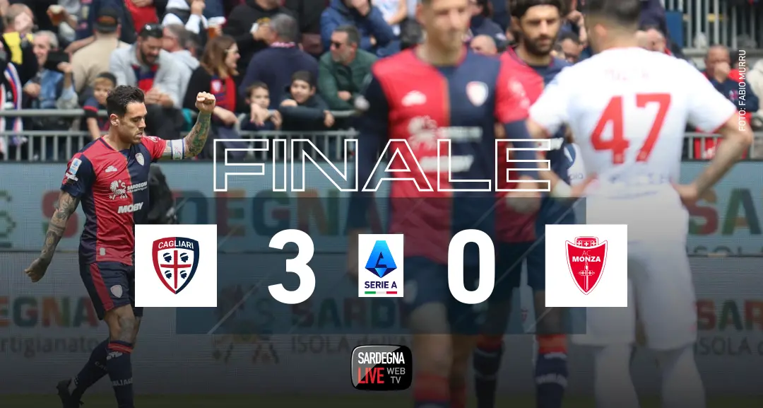 Cagliari - Monza 3-0, tre punti d'oro nella corsa salvezza