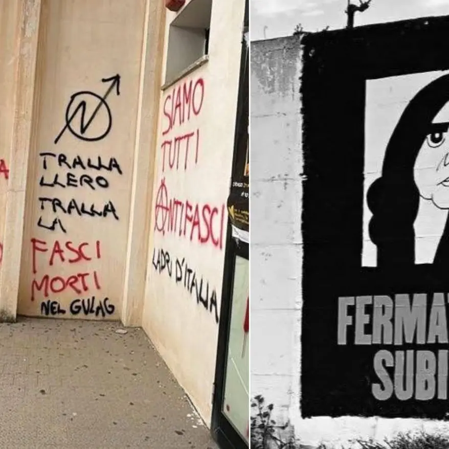 Comandini condanna le scritte ingiuriose e il murale contro Meloni e Todde