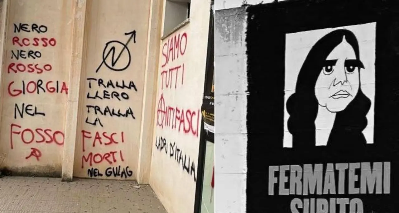 Comandini condanna le scritte ingiuriose e il murale contro Meloni e Todde