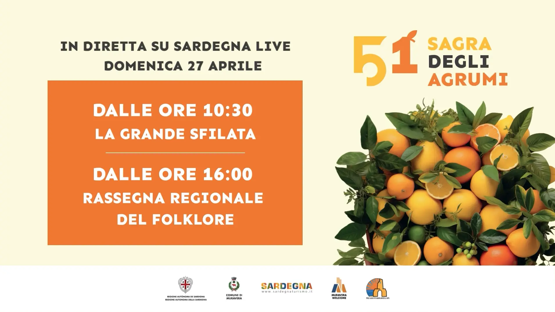 Muravera, 51^Sagra degli Agrumi: ecco i gruppi partecipanti e l'ordine della sfilata