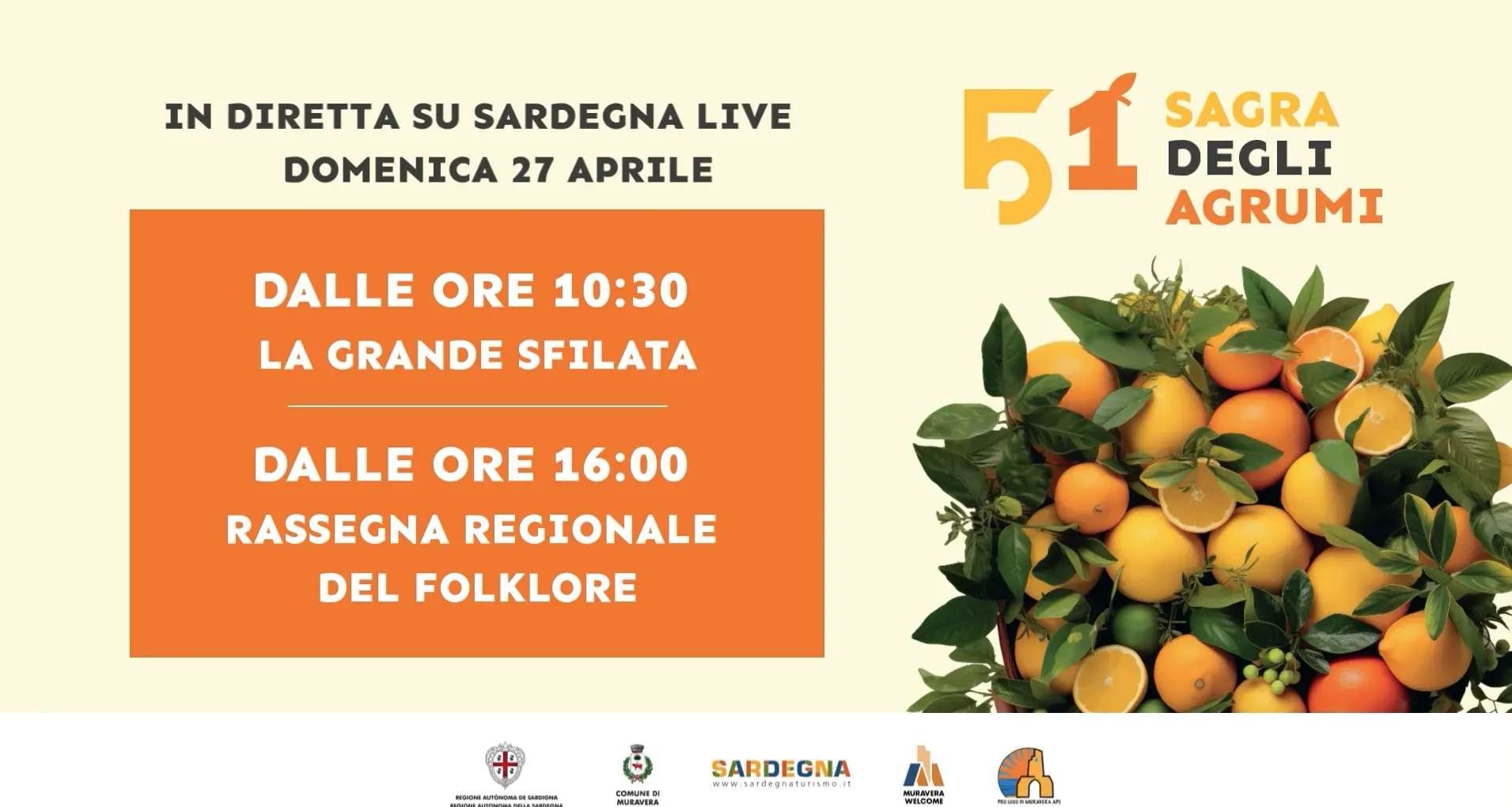 Muravera, 51^Sagra degli Agrumi: ecco i gruppi partecipanti e l'ordine della sfilata