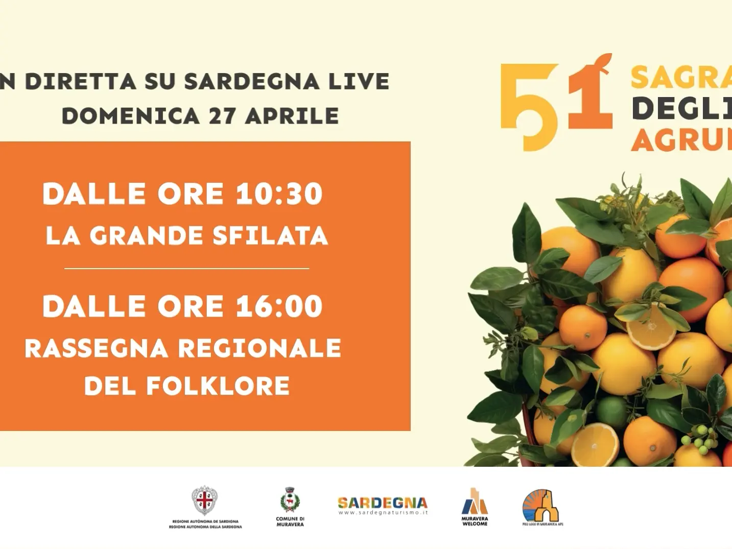 Muravera, 51^Sagra degli Agrumi: ecco i gruppi partecipanti e l'ordine della sfilata