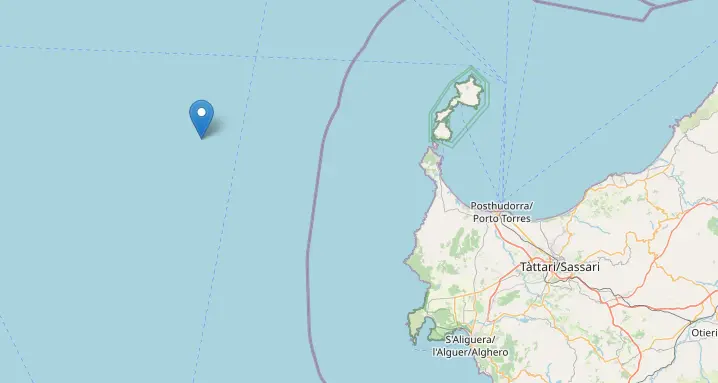 Terremoto di magnitudo 2.6 nel Mare di Sardegna: la scossa a ovest dell'Asinara