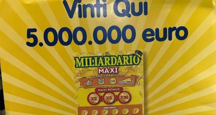 Colpo milionario a Capoterra: fortunato si aggiudica 5 milioni con al gratta e vinci