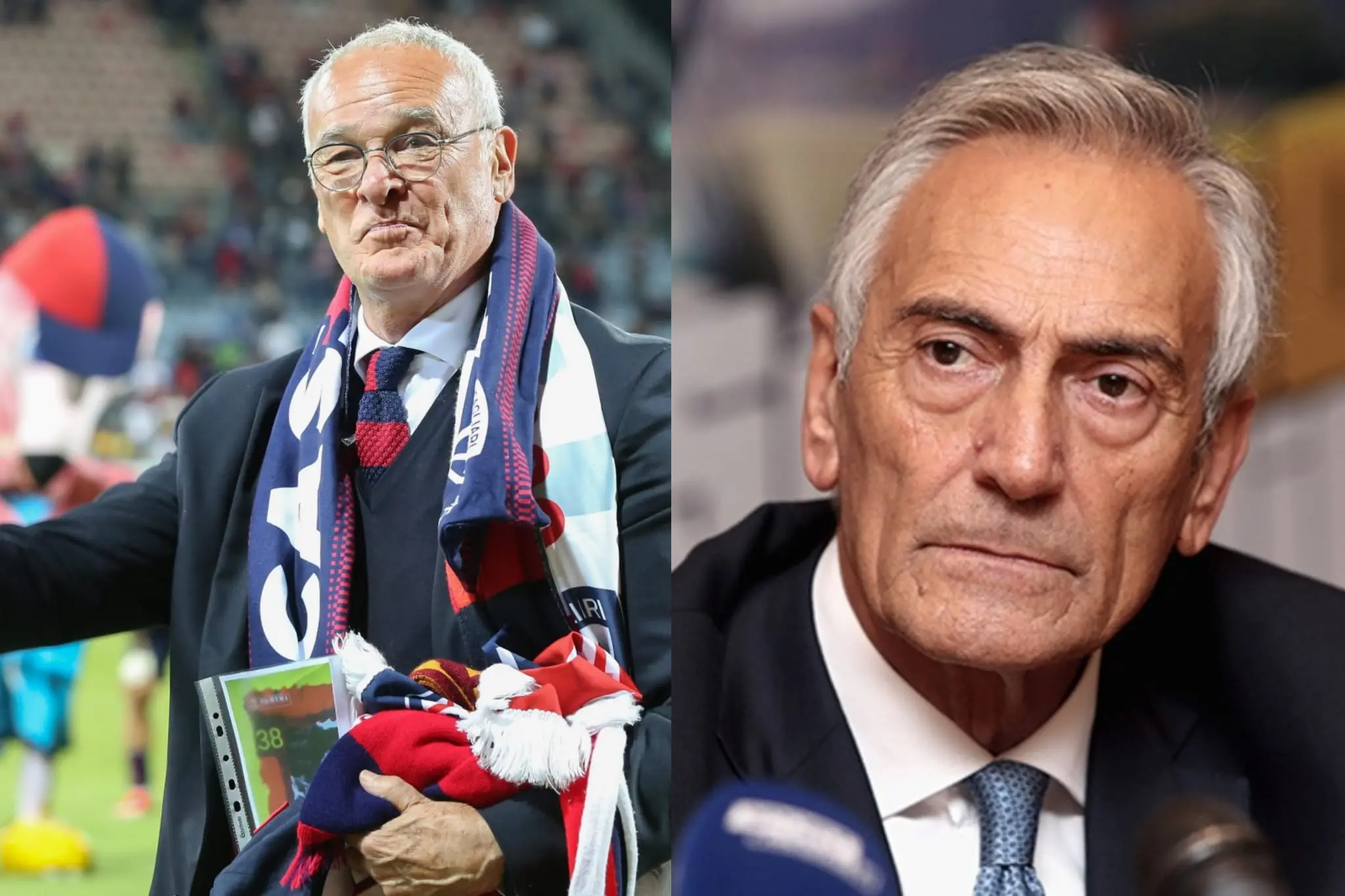 <p>Claudio Ranieri e Gabriele Gravina (presidente Figc)</p>\\n