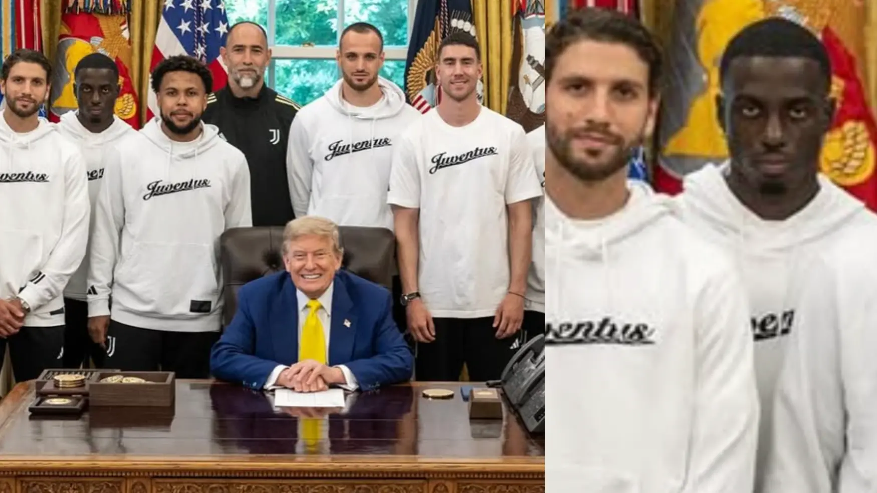 La Juve in visita da Trump, è polemica. Weah: \"Non è stata un'esperienza divertente\"