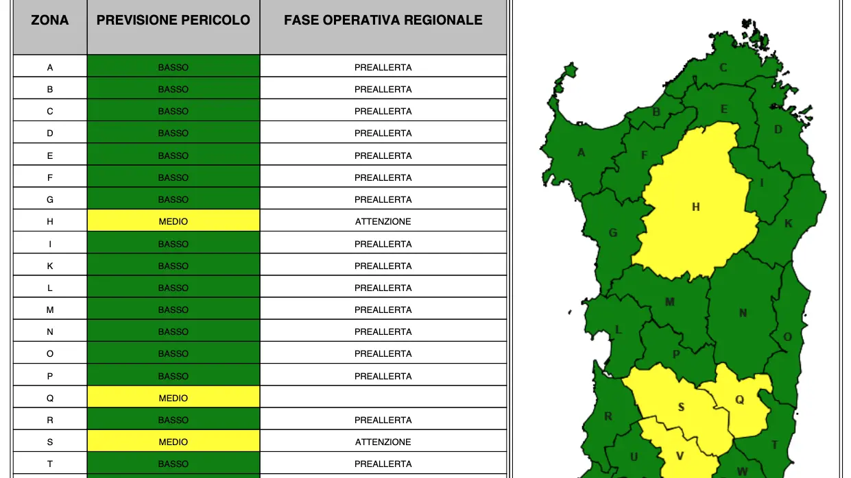 Allerta incendio a Cagliari: codice giallo per sabato 21 giugno