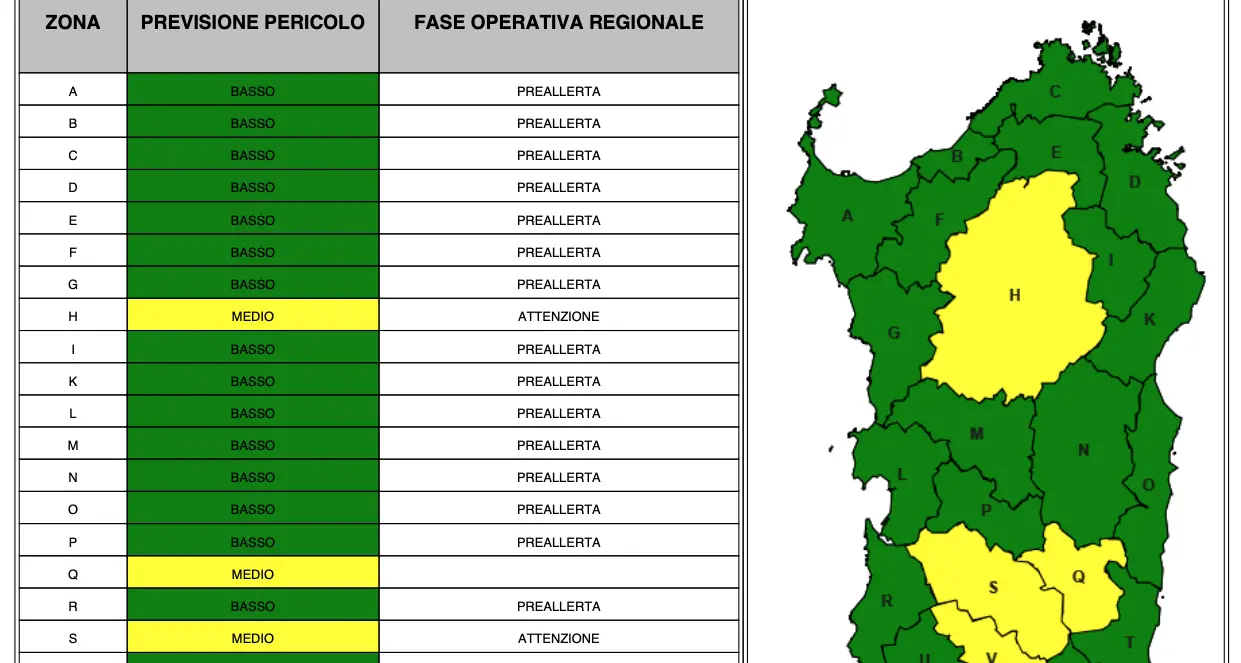 Allerta incendio a Cagliari: codice giallo per sabato 21 giugno