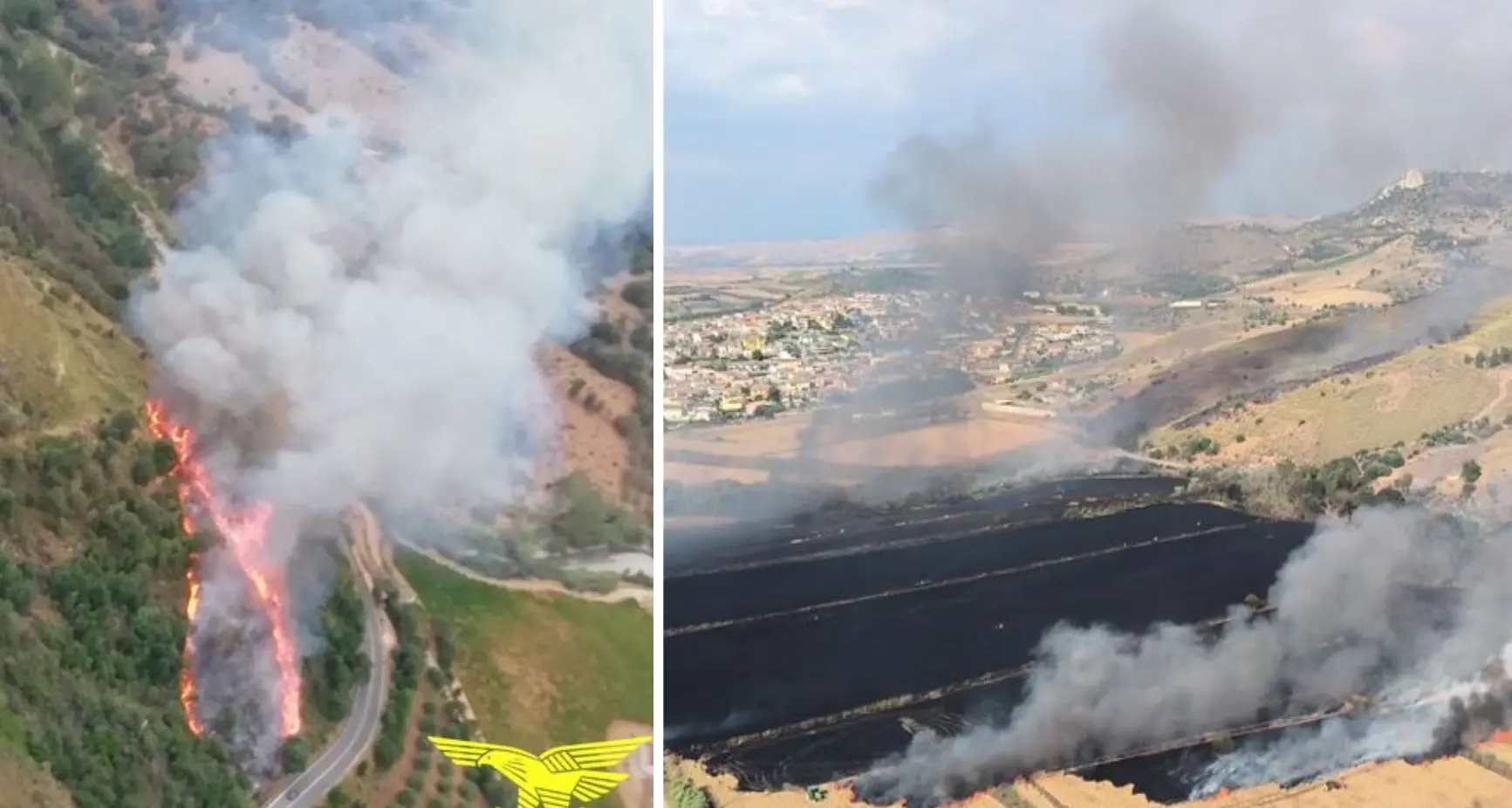 Sardegna nella morsa del fuoco: 18 incendi in un solo giorno, elicotteri in azione a Orroli, Jerzu e Furtei