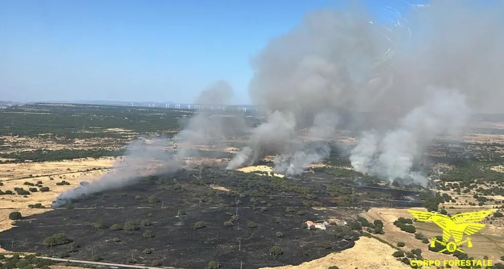 Incendio doloso tra Pozzomaggiore e Semestene: le fiamme avanzano verso Macomer