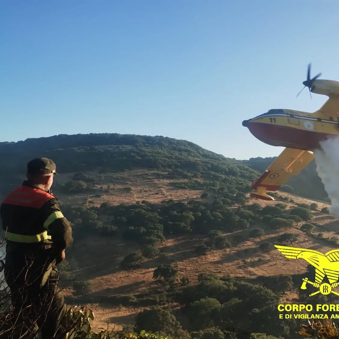 Vasto incendio a Loiri Porto San Paolo, sul posto anche due Canadair