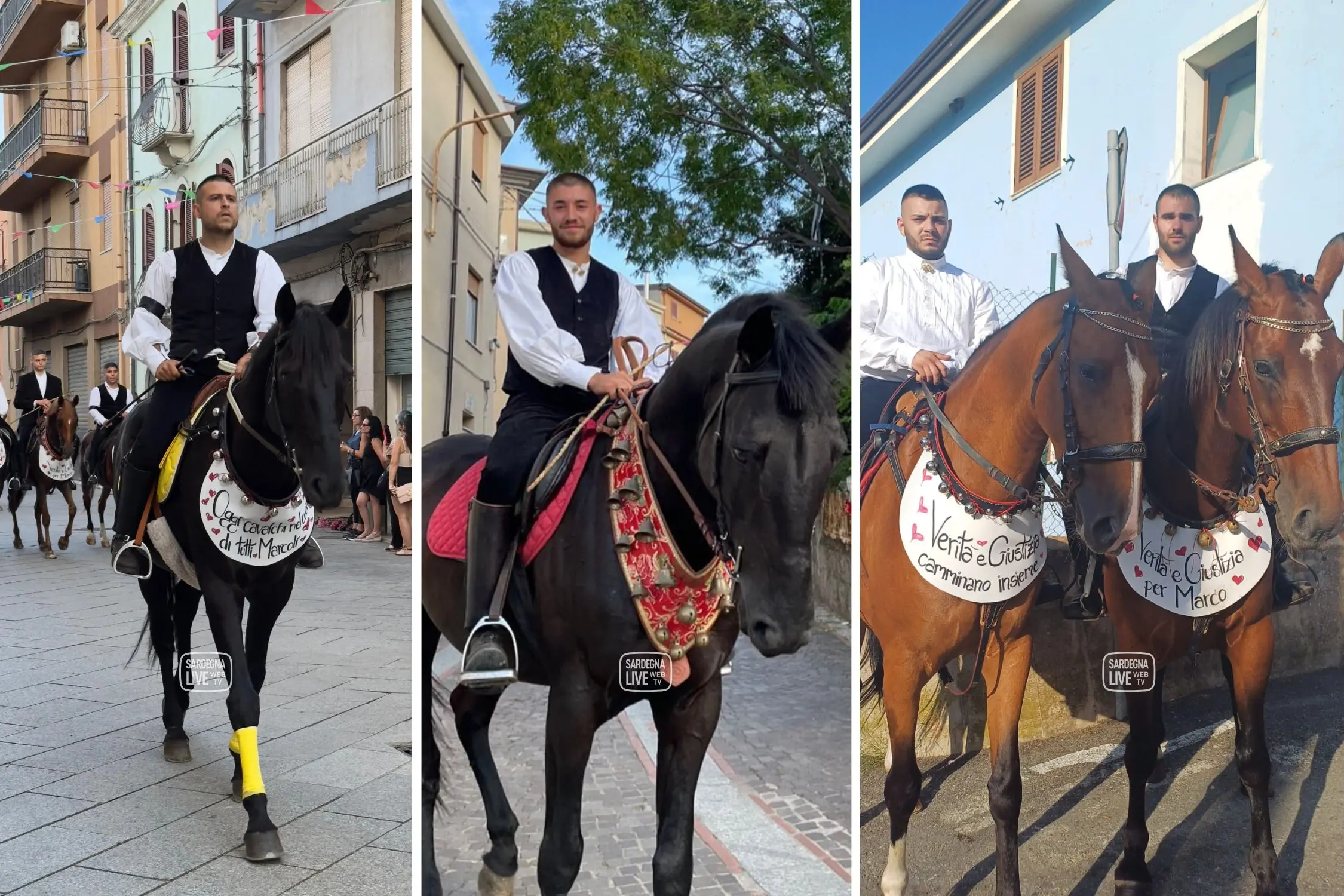<p>Al centro: una foto ricordo di Marco Mameli con il suo cavallo</p>\\n