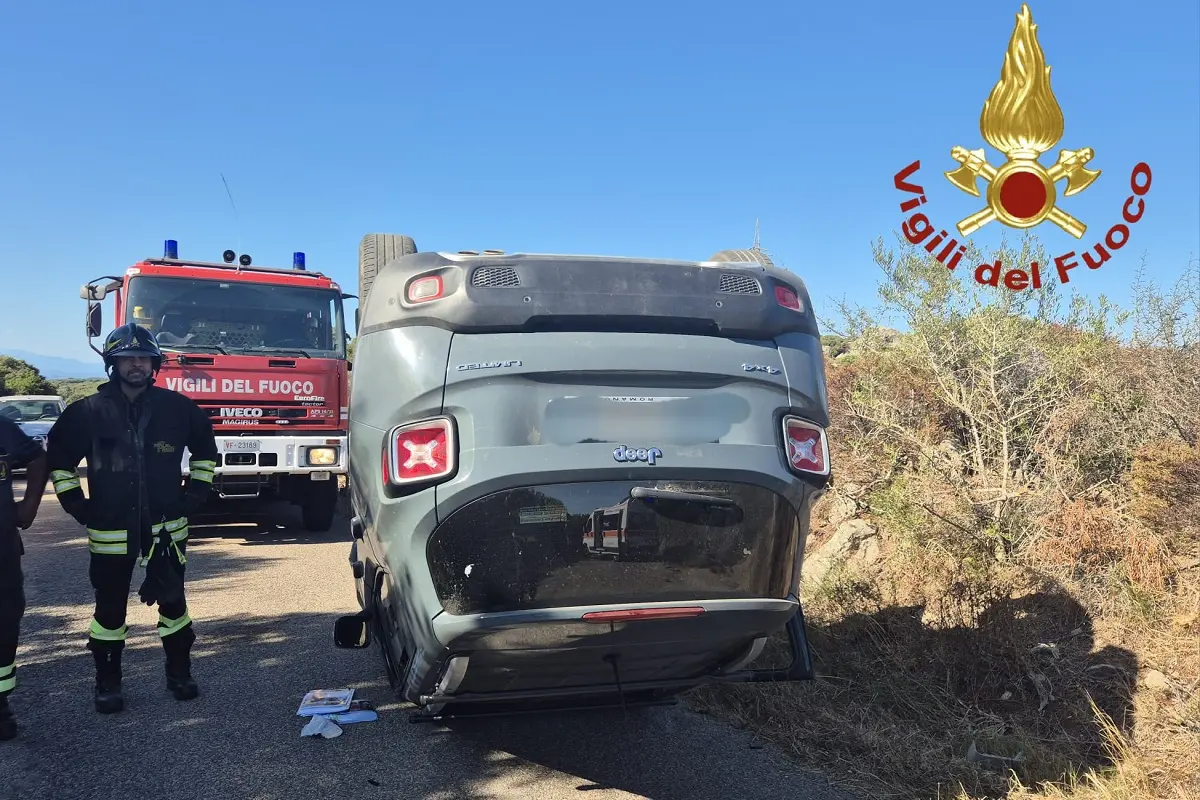Auto fuori strada a Saltara: intervento dei Vigili del fuoco