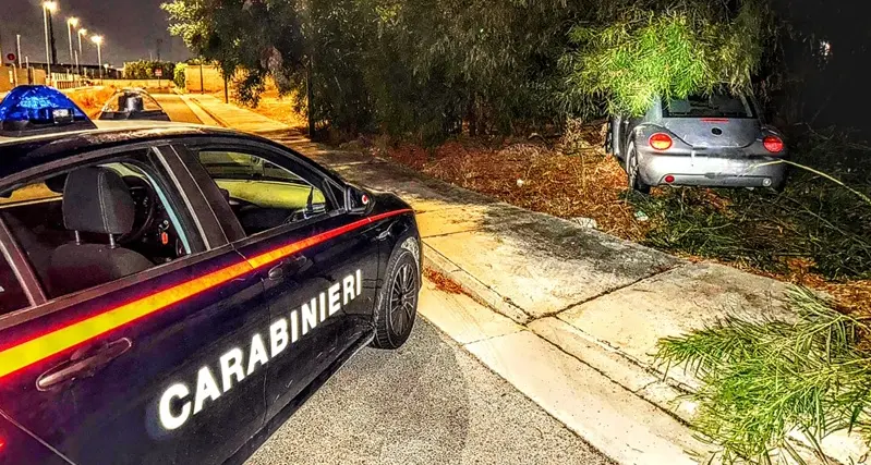 Inseguimento a Selargius: ubriaco al volante si schianta contro un albero e tenta la fuga