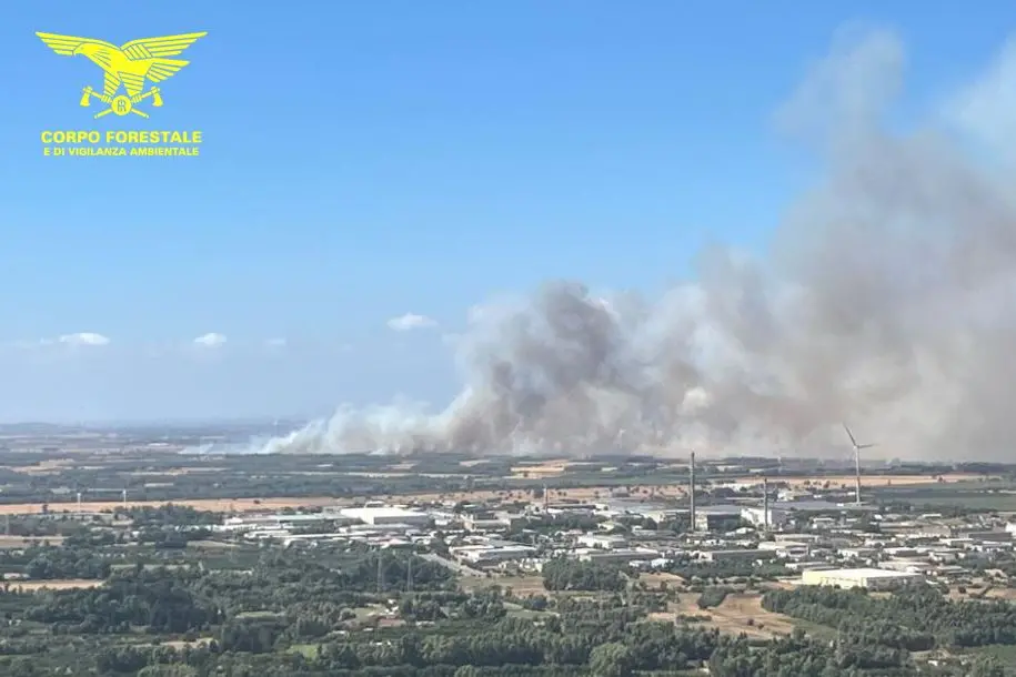 <p>L\\'incendio a San Gavino</p>\\n
