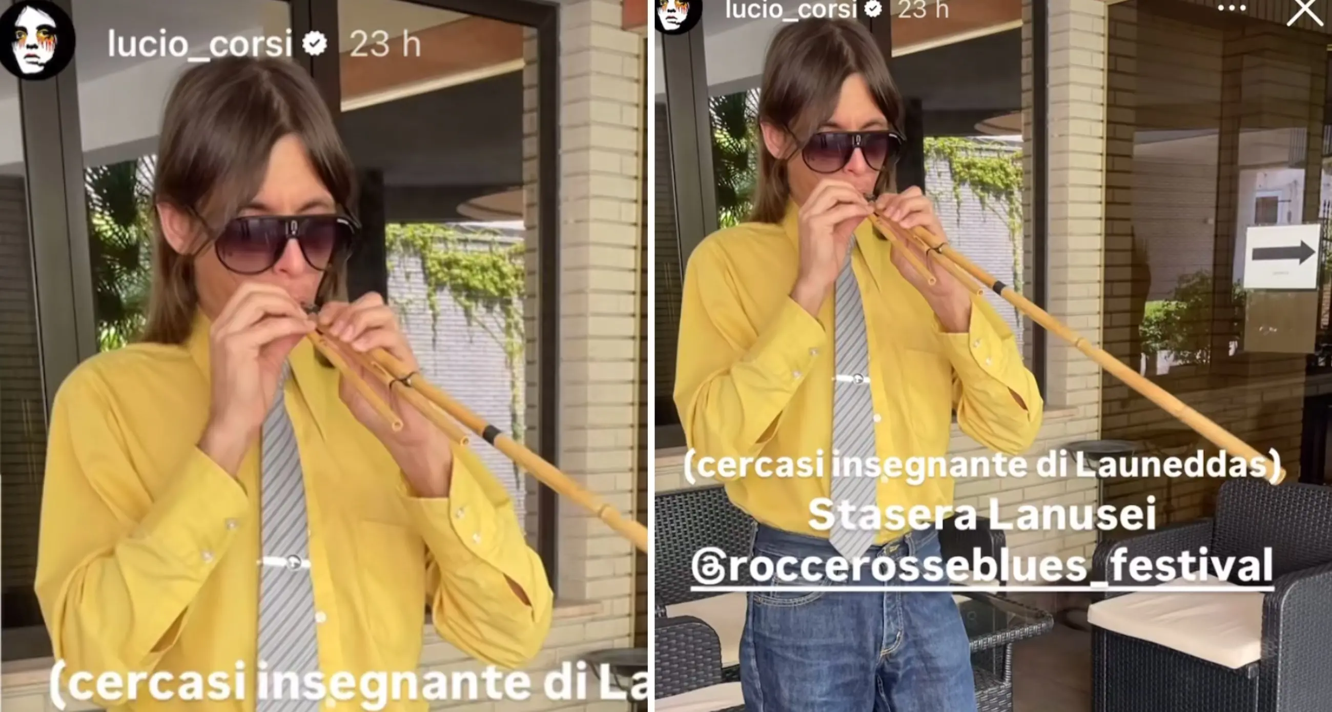 Lucio Corsi in tour in Sardegna: tra musica e tradizione, prova a suonare le launeddas