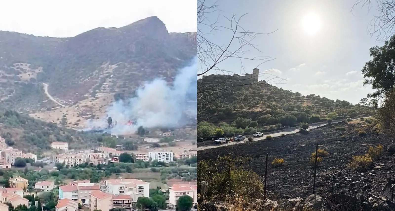Incendio a Bosa, fiamme minacciano le case e una struttura ricettiva: \"Evitato il peggio\"