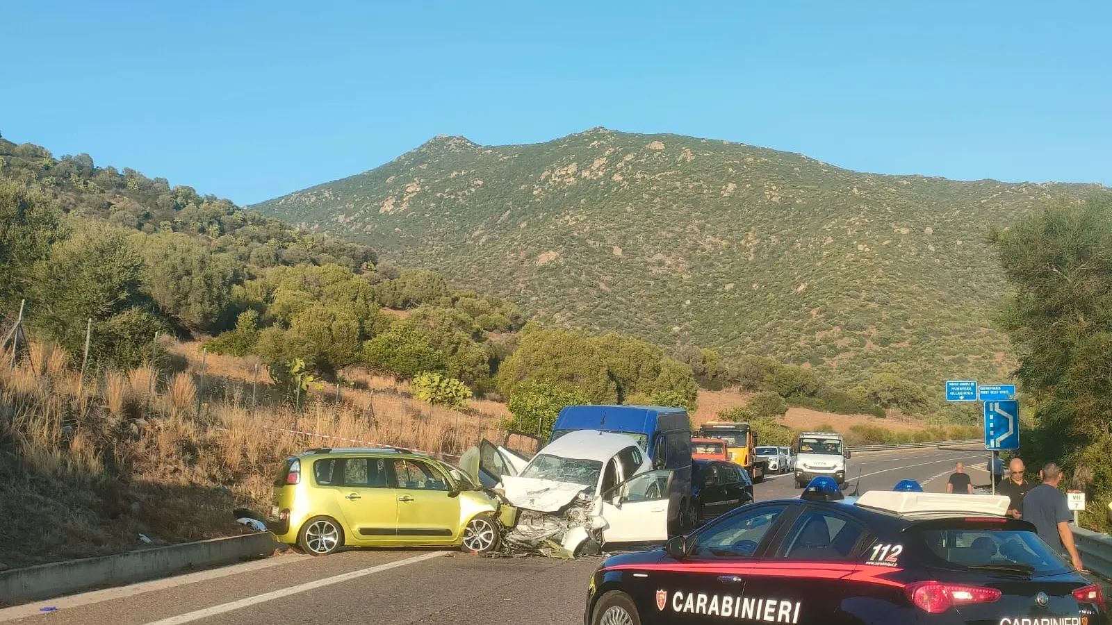 Grave incidente sulla SS125 a Maracalagonis: otto feriti, tre in elisoccorso al Brotzu