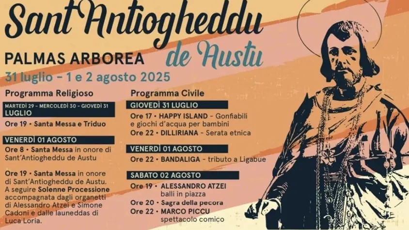 Palmas Arborea celebra “Sant'Antiogheddu de Austu” dal 29 luglio al 2 agosto