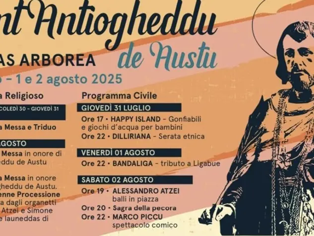 Palmas Arborea celebra “Sant'Antiogheddu de Austu” dal 29 luglio al 2 agosto