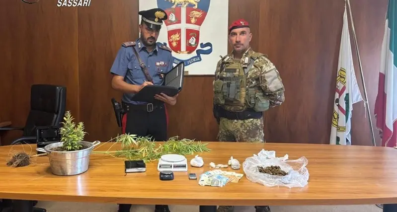 In casa cocaina, marijuana e un libro mastro dello spaccio: arrestato un uomo a Ossi