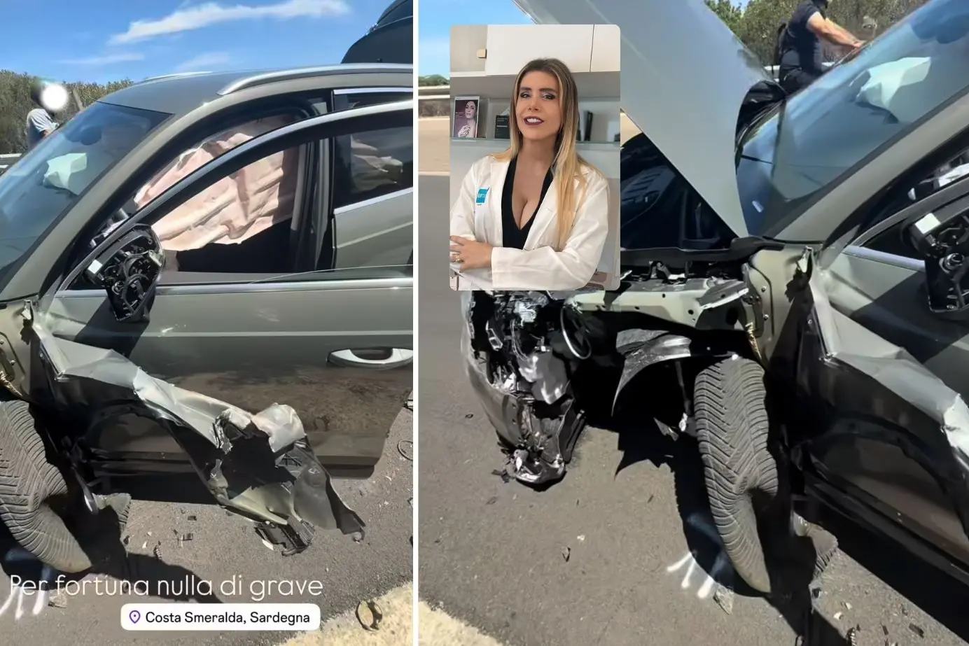 Spavento per Genny Urtis: incidente stradale appena arrivata in Sardegna