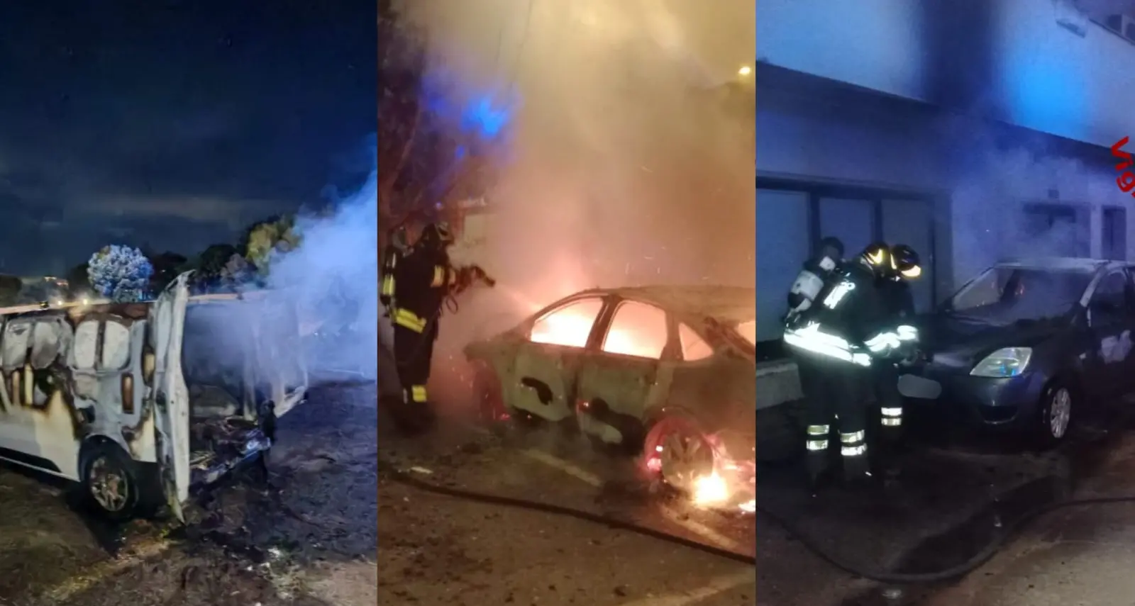 Notte di fuoco a Olbia: tre auto in fiamme in poche ore