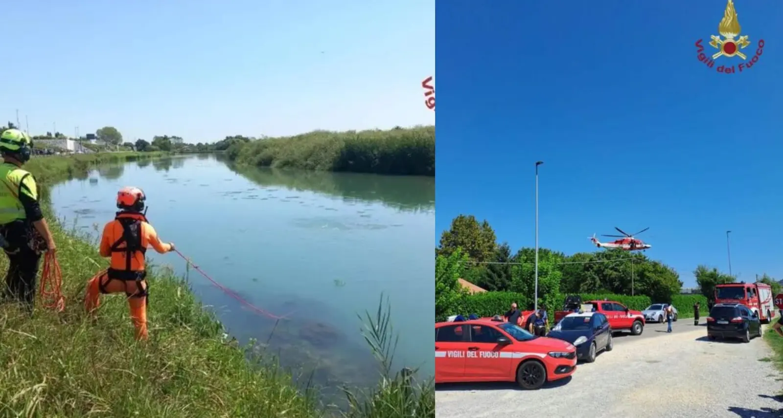 Auto finisce nel fiume: bimbo incastrato nell'abitacolo salvato per miracolo, ma è grave