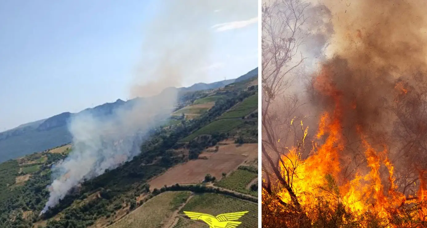 Sardegna, rischio incendi per il 16 agosto: allerta arancione nel Sud e Sud-Ovest
