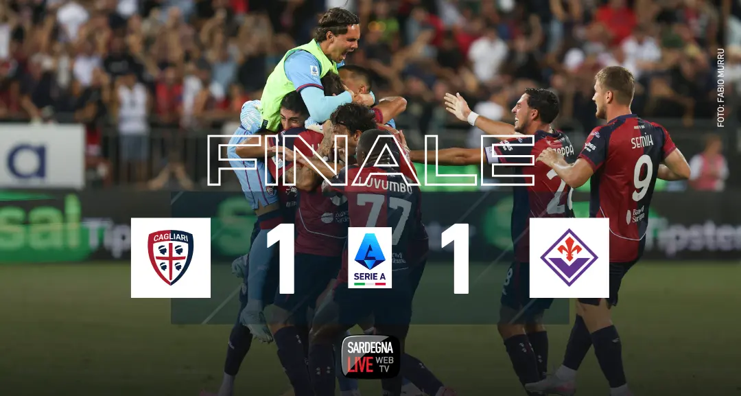 Calcio. Cagliari - Fiorentina 1-1, Luperto allo scadere regala ai rossoblù un pareggio meritato