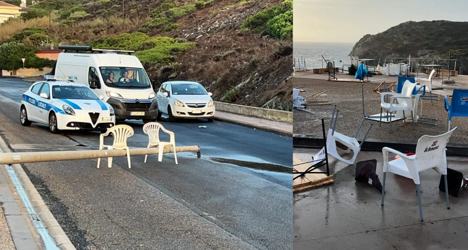 Bufera all'Argentiera: danni ingenti e due feriti