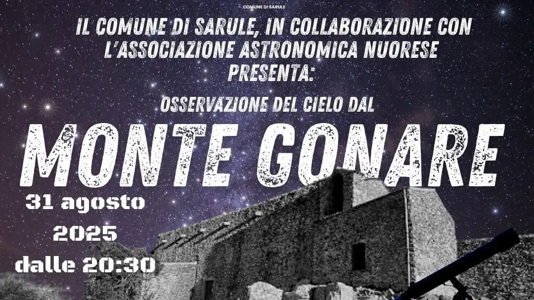 Sarule. A Monte Gonare una serata sotto le stelle: appuntamento il 31 agosto