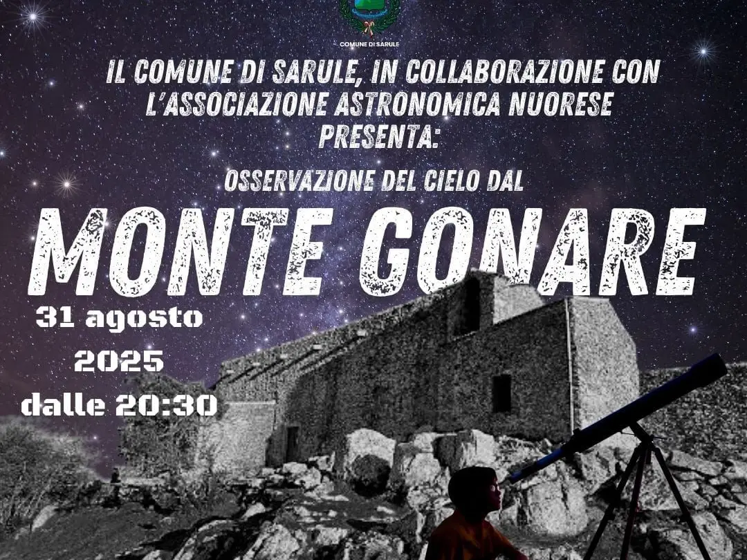 Sarule. A Monte Gonare una serata sotto le stelle: appuntamento il 31 agosto